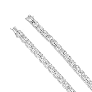 8mm Asscher-Cut VVS Moissanite Tennis Chain