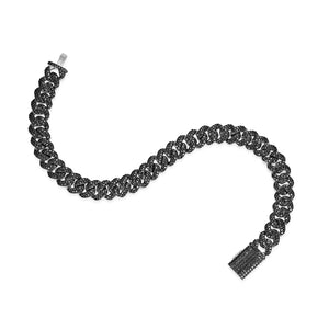 925 Silver Black Moissanite Miami Cuban Men's Bracelet