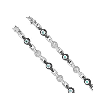 Fully Iced Out VVS Moissanite Evil Eye Necklace