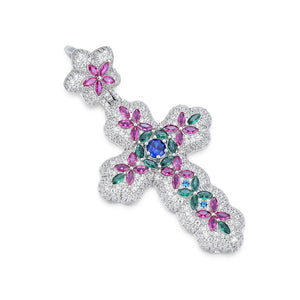 ced Out Moissanite Cross Pendant