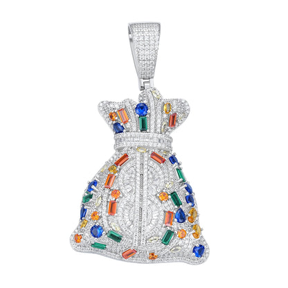 Iced Out Moissanite Money Bag Pendant