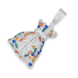 Iced Out Moissanite Money Bag Pendant